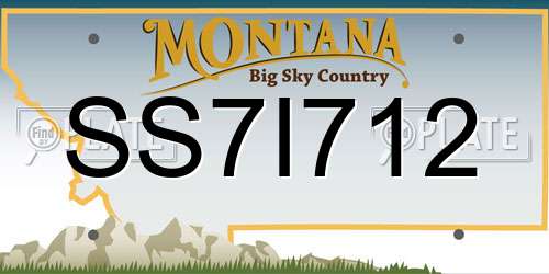 SS7I712 Montana License Plate