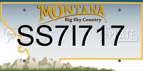 SS7I717 Montana License Plate