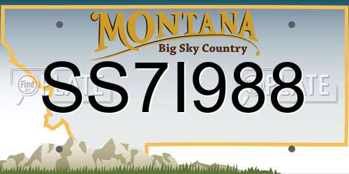 SS7I988 Montana License Plate