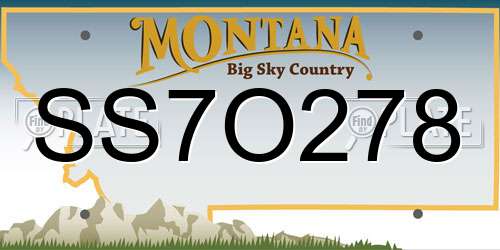 SS7O278 Montana License Plate