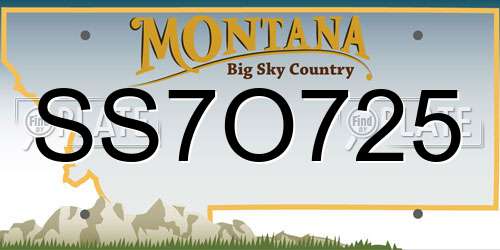 SS7O725 Montana License Plate