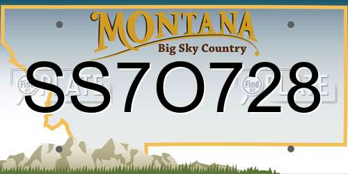 SS7O728 Montana License Plate