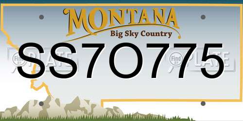 SS7O775 Montana License Plate