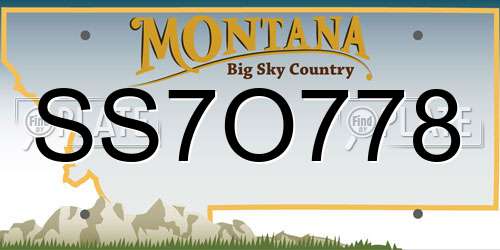 SS7O778 Montana License Plate