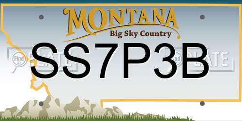 SS7P3B Montana License Plate