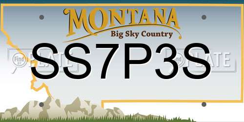 SS7P3S Montana License Plate