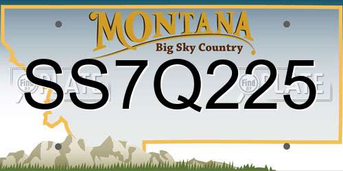 SS7Q225 Montana License Plate