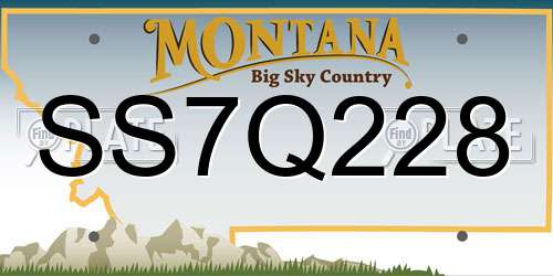 SS7Q228 Montana License Plate