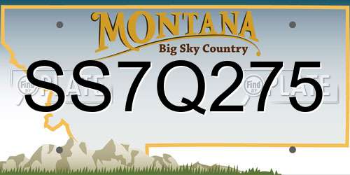 SS7Q275 Montana License Plate