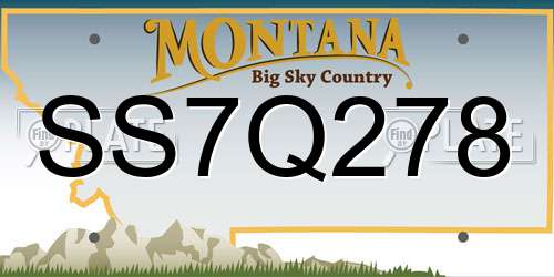SS7Q278 Montana License Plate