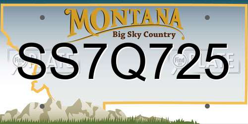 SS7Q725 Montana License Plate