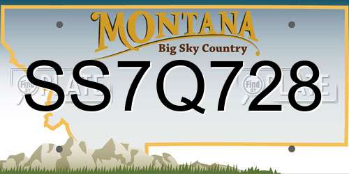 SS7Q728 Montana License Plate