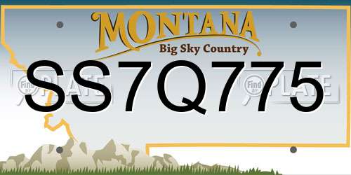 SS7Q775 Montana License Plate