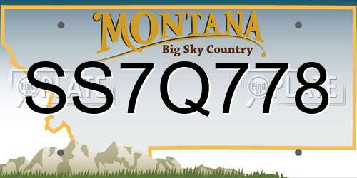 SS7Q778 Montana License Plate
