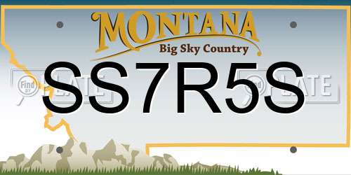 SS7R5S Montana License Plate