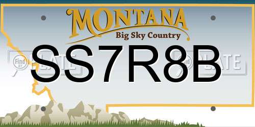 SS7R8B Montana License Plate
