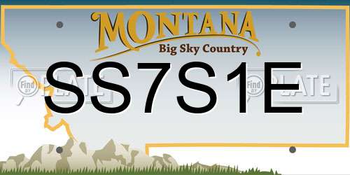 SS7S1E Montana License Plate