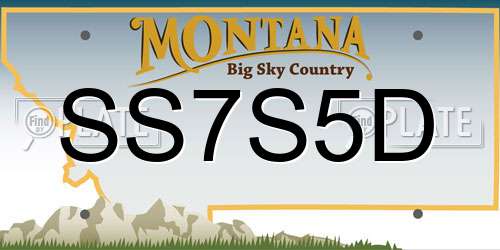 SS7S5D Montana License Plate