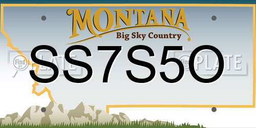 SS7S5O Montana License Plate