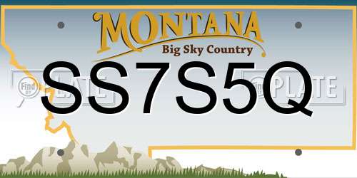 SS7S5Q Montana License Plate
