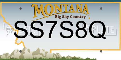 SS7S8Q Montana License Plate
