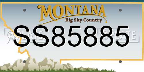 SS85885 Montana License Plate