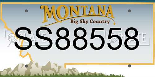 SS88558 Montana License Plate