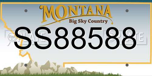 SS88588 Montana License Plate