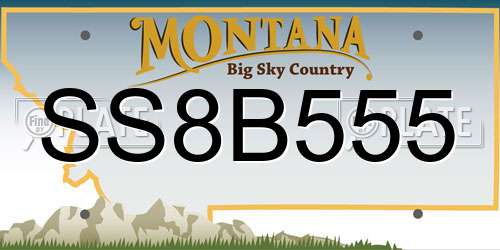 SS8B555 Montana License Plate