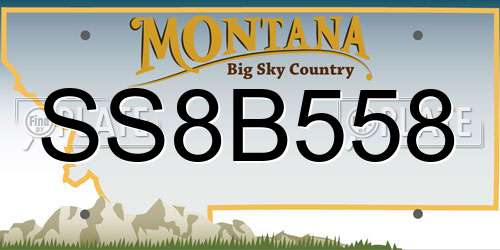 SS8B558 Montana License Plate
