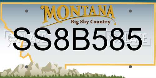 SS8B585 Montana License Plate