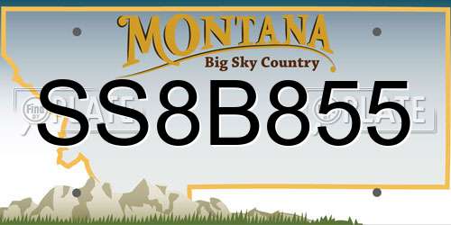 SS8B855 Montana License Plate