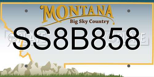 SS8B858 Montana License Plate
