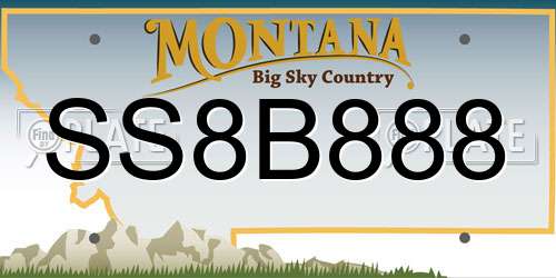 SS8B888 Montana License Plate