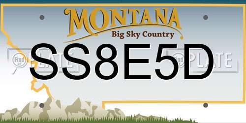 SS8E5D Montana License Plate