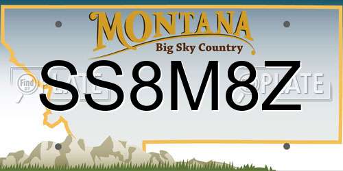 SS8M8Z Montana License Plate