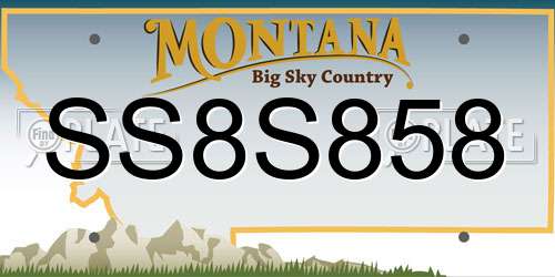 SS8S858 Montana License Plate