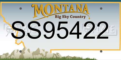 SS95422 Montana License Plate