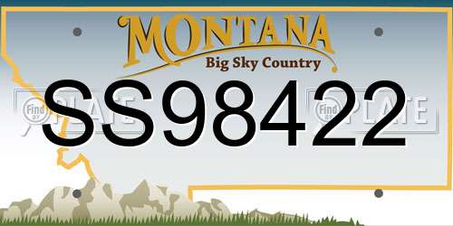 SS98422 Montana License Plate