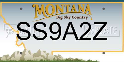 SS9A2Z Montana License Plate