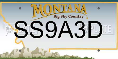 SS9A3D Montana License Plate