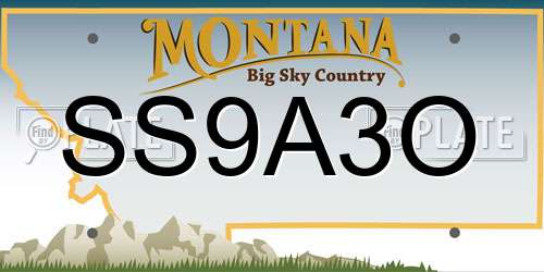 SS9A3O Montana License Plate