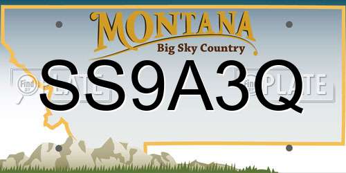 SS9A3Q Montana License Plate