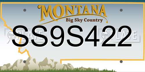 SS9S422 Montana License Plate