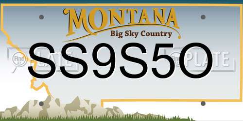 SS9S5O Montana License Plate