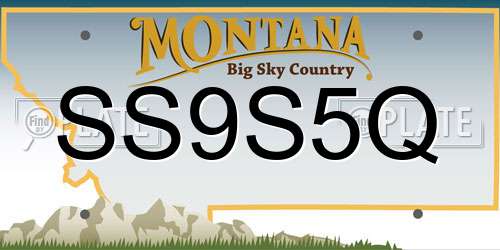 SS9S5Q Montana License Plate