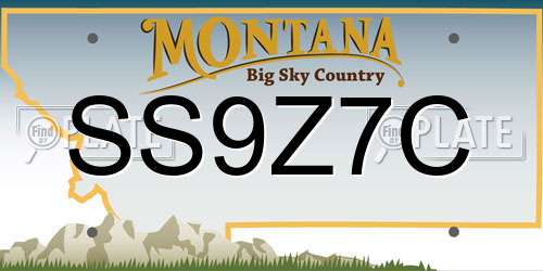 SS9Z7C Montana License Plate