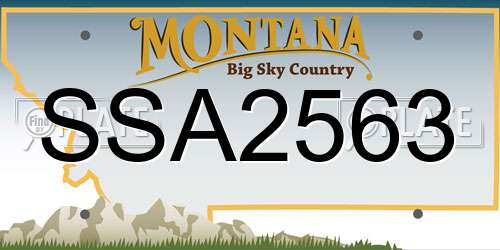 SSA2563 Montana License Plate