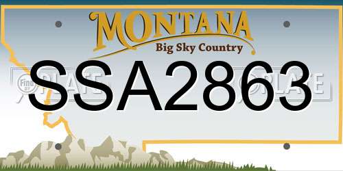 SSA2863 Montana License Plate