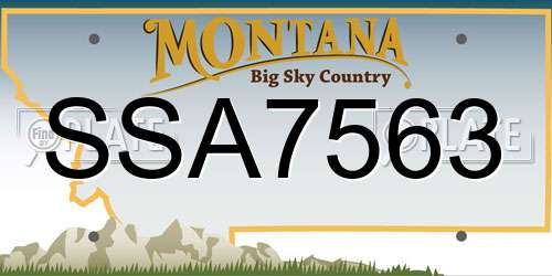 SSA7563 Montana License Plate